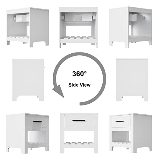 ELLAI Coastal Design Table for 24-in Utility Sink White - Thumbnail 3