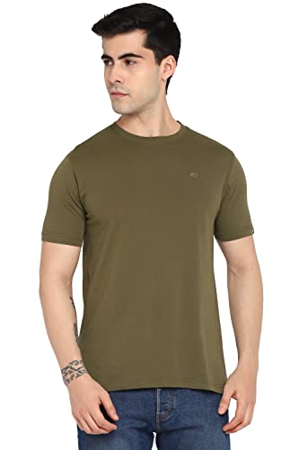Image of Allen Cooper Men's Super Combed Cotton Rich Solid Round Neck Half Sleeve T-Shirt
