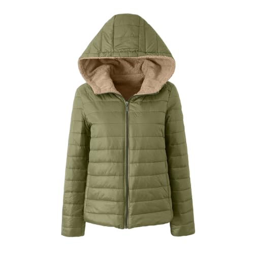 Puffer Coats for Women Short Quilted Warm Jackets Sherpa Lined Outerwear - image 5