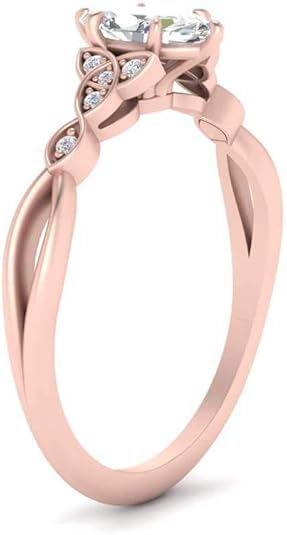 Image of 55Carat Choose Your Gemstone 14k Rose Gold Plated Marquise Shape Petite Engagement Ring Everyday Wedding Jewelry Handmade Gifts for Wife Celtic Knot Split Diamond CZ Birthstone Ring : US Size 4 to 12