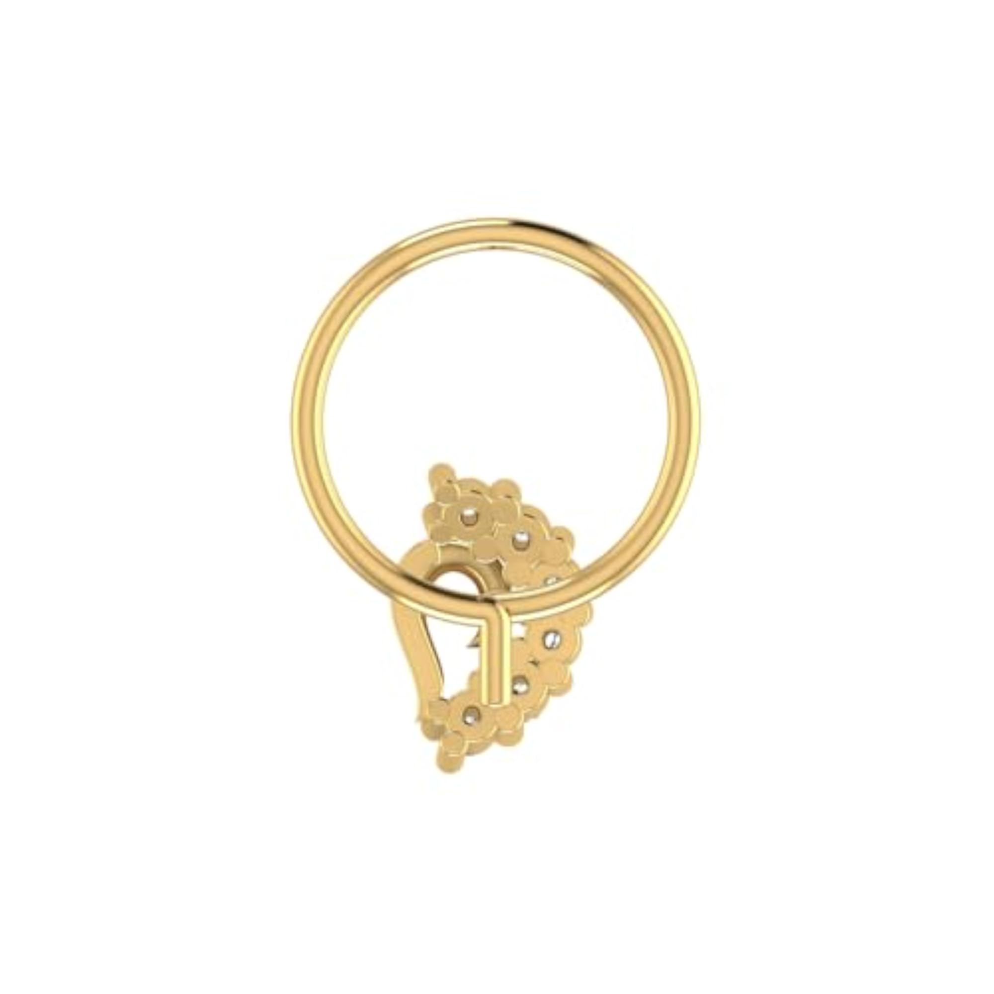 Women's 14Kt Yellow Gold Stud Nosering, Simple & Elegant