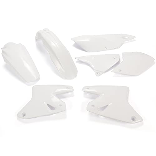 HECASA Plastic Kit Compatible with All Years SUZUKI DRZ400 DRZ400E DRZ400ES DRZ400S DRZ400SM Replacement for 2041080001 White 7Pcs
