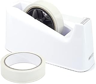 Rapesco 1486 500 Heavy Duty Dispenser and 2 Tape Rolls - White