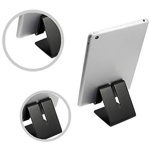 Image of J'TTON Aluminium Desktop Stand Holder for Mobile Phone and Tablet (Up to 10.1 inch) Cell Phone Stand Tablet Stand (Black)
