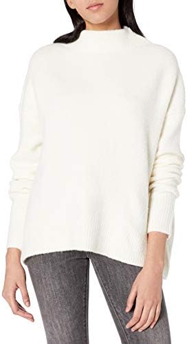 Cable Stitch Women's Funnel Neck Cozy Sweater Medium Winter White