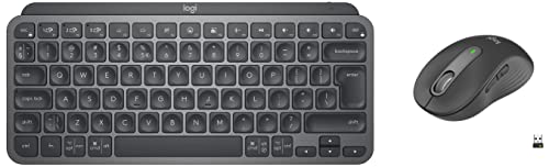 Logitech MX Keys Mini Minimalist Wireless Illuminated Keyboard, Compact & Signature M650 Wireless Mouse - for Small to Medium Sized Hands, 2-Year Battery, Silent Clicks, Customisable Side Buttons