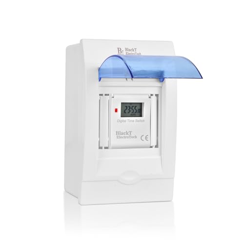 Image of Blackt Electrotech (BT41D): 16 /240V AC Programmable Daily /Weekly Digital LCD Display Control Counter /Time Timer Relay Switch: DIN Rail Type (Warranty 12 Months) (with Cabinet)