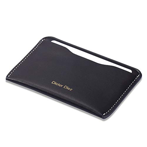 Image of HISCOW Minimalist Thin Bifold Card Holder - Italian Calfskin (Black)