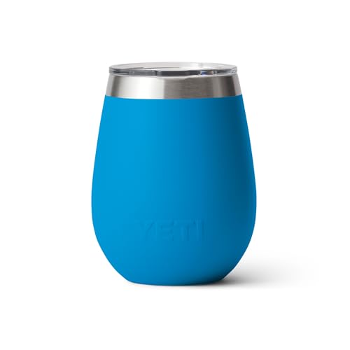 Image of YETI Rambler 10 oz Wine Tumbler, Vacuum Insulated, Stainless Steel with MagSlider Lid, Big Wave Blue