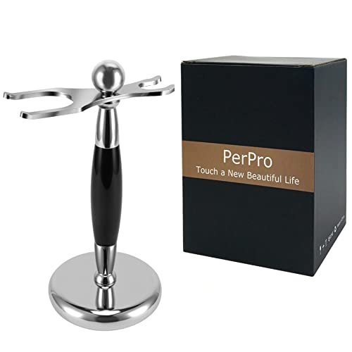 Perpro Luxury Shaving Brush & Razor Stand-Universal Shaver Holder With Weighted & Non Slip Base For Gillette Fusion And Mach 3,Double Edge Safety Razor,Cartridge Razor, Gifts For Him #TOP5