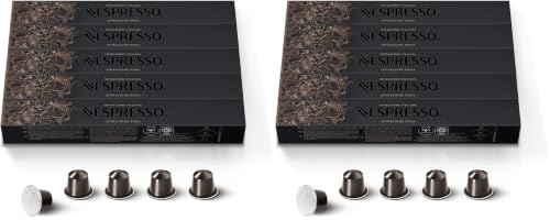 Nespresso Capsules Original Line, Roma Intenso, Medium Roast Coffee, 50 Count Coffee Pods (Pack of 2)