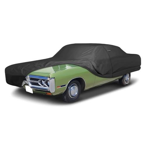 Image of iCarCover Premium Custom Car Cover for 1965-1974 Plymouth Fury Station Wagon Heavy Duty Waterproof All Weather Rain Snow Sun Protector Custom Fit Full Exterior Indoor Outdoor Protection Cover (Black)