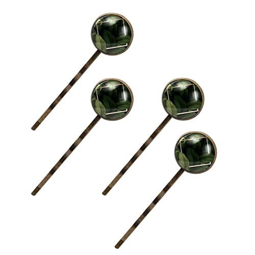 Barrettes à cheveux femme vintage pinces feuilles exotiques x4