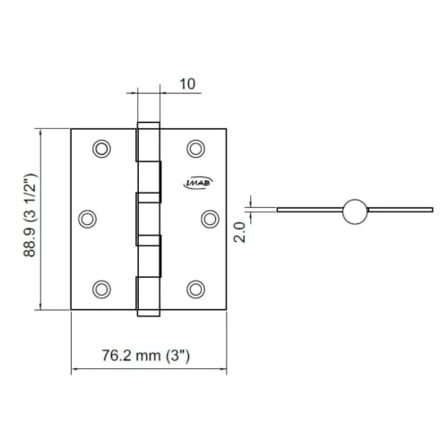 Dobradiça Com Rolamento 3.5 x 3 Escovado Imab
