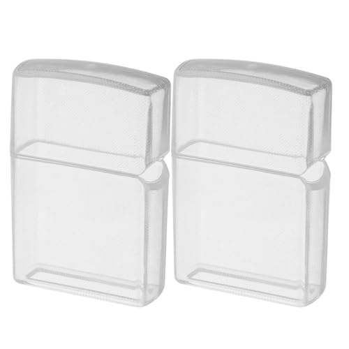 MOTHNUR 2pièces Étui De Protection Plastique pour Briquet à Kérosène Housse De Protection Compatible avec Zippo Design Transparent Résistant à Usure