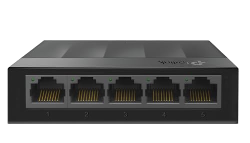 Switch TP-Link LS1005G, 5 portas Gigabit, não gerenciável, caixa de plástico, Plug and Play, Preto