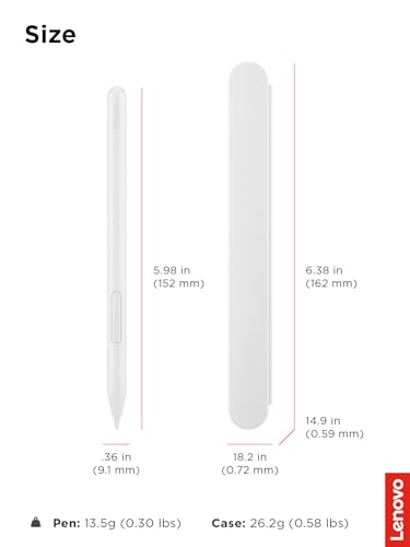 Image of Lenovo Yoga Pen 2 with Magnetic Pen Case, AES 3.0 Stylus with 8192 Pressure Levels, USB C Rechargeable, Tilt Detection, Multi Protocol Support for Lenovo Yoga 2 in 1 PCs, Seashell