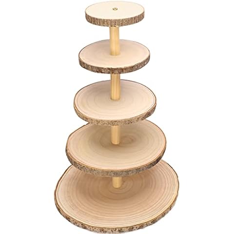 Ayfjovs 5-Tiered Rustic Wood Cupcake Stand Cover