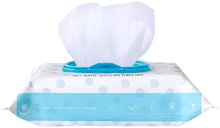 WONDERFUL Flushable Butt Wipes, Unscented 100% Plant-Based Wet Wipes For Adults & Kids, Sewer & Septic Safe, Gentle For Sensitive Skin, Wipes Flushable Pack For Bathroom & Travel, 6-Pack (360 Wipes - View #13