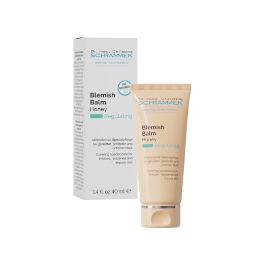 Schrammek Blemish Balm Honey (1.4 fl oz) - Covering Care for Irritated, Reddened & Impure Skin - BB Cream - Tinted Face Moisturizer - Skin Care - Dr