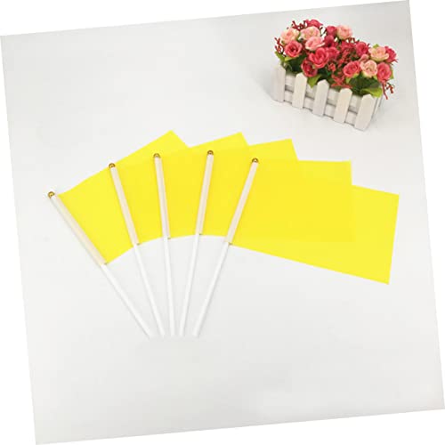 Drapeaux carrés jaunes miniatures légers lot de 100 pour célébrations