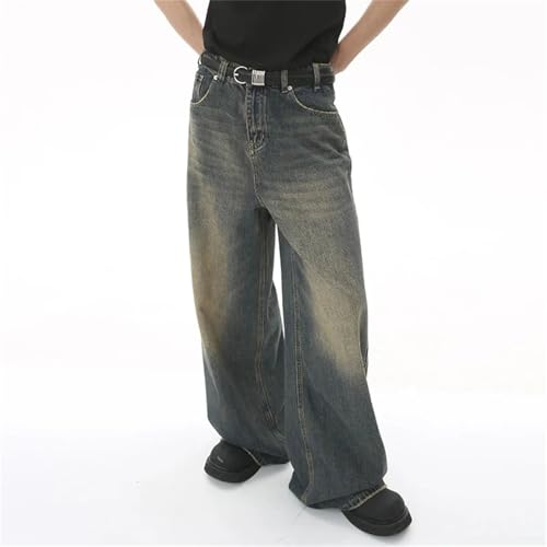 Men's Casual High Waist Wide Leg Jeans Pants Classic Vintage Straight Jeans with Pockets4