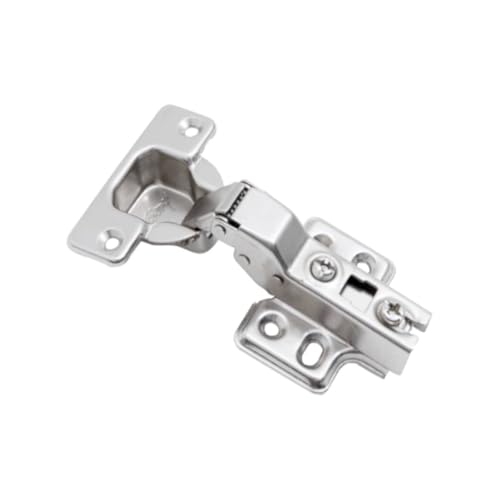 Image of Godrej Cabinet Hinges | Soft Close | Slip On | 4 Hole Half Overlay | BIFMA Tested Nickel Plated |105 Opening | Suitable for 14-20 mm Thick Panel| Wardrobe, Kitchen, Bathroom | 1 Year Warranty.