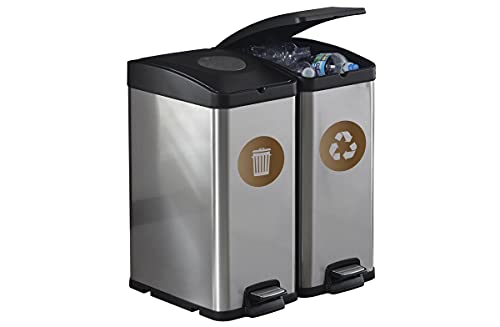 Image of Recycle and Trash Sticker Logo Style 2 (23in x23in) Symbol to Organize Trash cans or Garbage containers and Walls - XLarge Copper Metallic Vinyl Decal Sticker