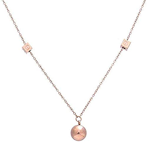 Preisvergleich Produktbild CKAWM Halskette Schmuck Fähig Titan Stahl Halskette Weibliche Einfache Erbsen Anhänger Schlüsselbein Kette