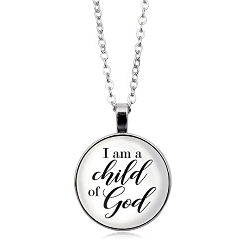 Fuqimanman2020 Bible Verse Christian Cross Necklace I Am A Child of God Necklace，Baptism Gifts, Communion Gifts，Baby Shower, Godchild Women Teen Girl Gift