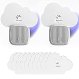 Careland 2 Pack Electronic Flying Insect Trap Plug in Flea Mosquito Fly Trap for Home Office Gnat Moth Bug Killer Catcher with Night Light UV Attractant and Sticky Boards