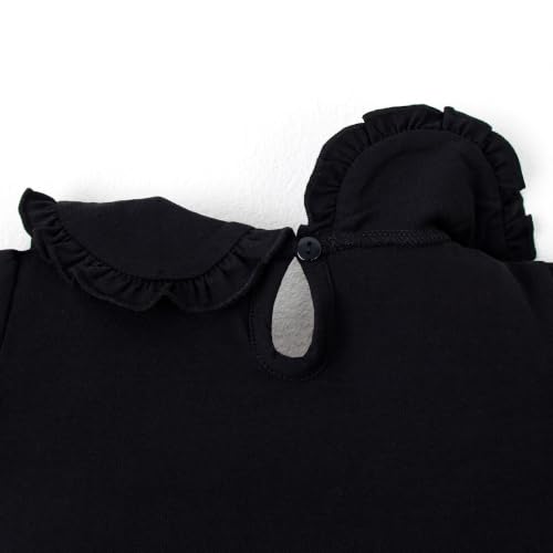 Image of Magic Park 12M-14Y Toddler Short Sleeve T-Shirt Girls Ruffle Blouse Kids Solid Color Tee Casual Tops Holiday Clothes