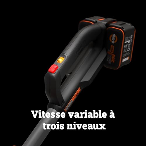 WORX Nitro Souffleur BRUSHLESS sans Fil 40V WG585E.9 Vitesse de soufflerie 266kmh 2 Modes de Vitesses Variable Turbine Technologies supersonique livré sans Batterie ni Chargeur - vue 7