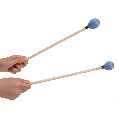 Miniatura 3 de 1 Par De Mazos De Marimba De Cabeza De Hilo Duro Medio Con Mangos De Arce, Mazos De Vibrófono De Percusión, Baquetas De Hilo Mq 06 Azul