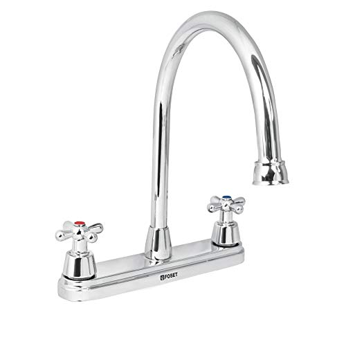 Sink mixer, crosshead-handle, steel inox.Aqua