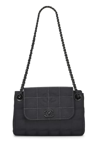 Chanel Pre-loved Black Nylon Travel Line Mini Shoulder Bag
