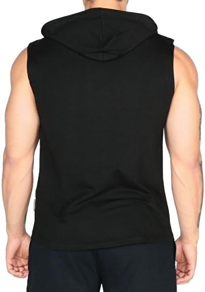 MuscleCloth Training Kapüşonlu Kolsuz T-Shirt Siyah