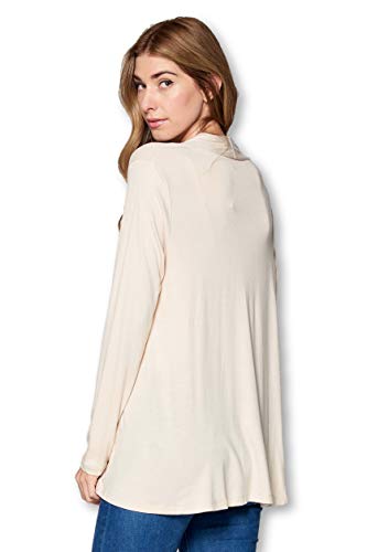 Image of Women Casual Open Front Long Sleeve Lightweight Softest Viscose Made from Bamboo Cardigan