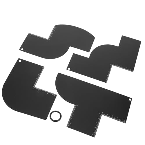 HONITANO Strumenti per Modellare Barba e Capelli con Righello Kit Riutilizzabile per Contorno Capelli Guida per Sfumature e Design Barba Accessori Barber Shop per Stile Preciso e Adattabile