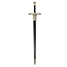 Armory Replicas Premium Metal Single Sword Wall Mount - Universal Holder & Multifunctional Adjustable Display - Vertical Wall Sword Display Hook - (Chromium)