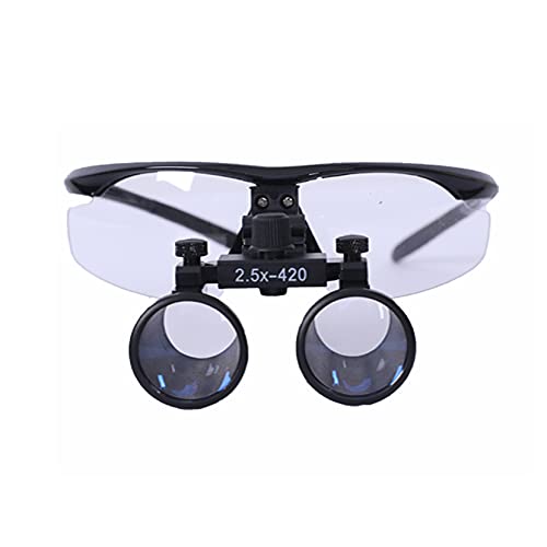 2.5X 420 mm Lupa Dental Surgical Binocular, Odontología quirúrgica lupas dentales, Dentist Silver Dental Surgical Medical Binocular Loupes, Distancia de Trabajo 330 mm-420 mm