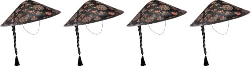 W WIDMANN MILANO Party Fashion - Chapeau asiatique avec tresse noir/rouge