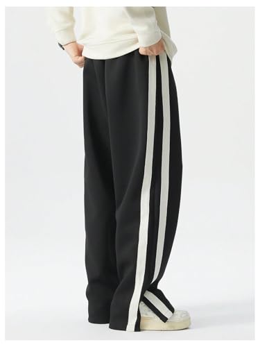 Men's Big and Tall Striped Baggy Sweatpants Drawstring Waist Wide Leg Track Pants Casual Trousers Streetwear2