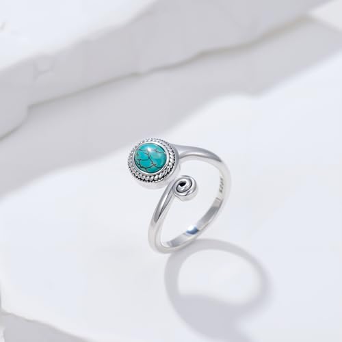 Anillo de pie turquesa natural plata 925 regalo de cumpleaños mujer 3