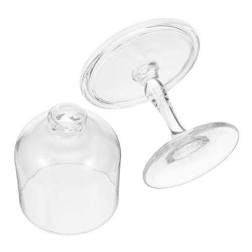 TOYANDONA Mini Glass Cake Stand with Dome Lid Clear Small Dessert Display Pedestal for Cupcakes Pastries and Chocolates Compact Clear Cake Plate for Weddings Parties and Bakery Use