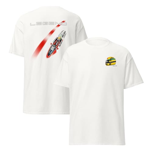 Legend Ayrton Senna MP4 F1 World Champion T-Shirt (US Alpha Large Regular Regular White)