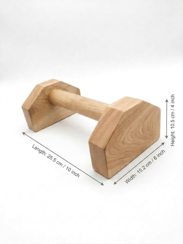 Image of Solid Teak Wood Push-Up Board for Strength Training