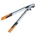 Price comparison product image Fiskars Bypass Garden Shear Scissors, PowerGearX, 80 cm L, 55 mm Ø, Stainless Steel, Orange and Black, Lightweight, Ambidextrous, Round Point, 1.342 kg, Modern Style