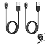 Eiaigky 2 Pcs Universal Smartwatch Magnetic Charger, 2 Pin 2.84mm Magnetic Charging Cable, Smartwatch Charger Compatible with Various Models, Fast and Secure Charging, Durable Design, Black
