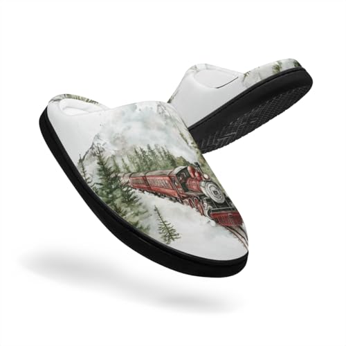 Pantoufles en coton antidérapant avec semelle ergonomique M - 4
